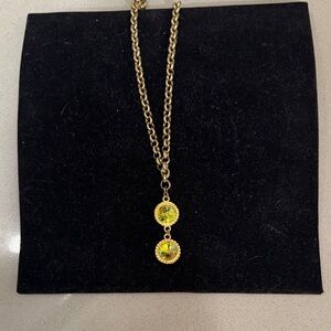 Elegant Gold Necklace with Green Accents